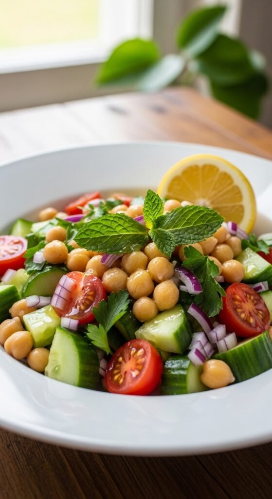 Light Greek-Style Chickpea Salad