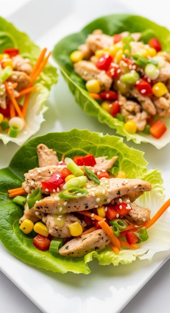 Spring Chicken Lettuce Cups