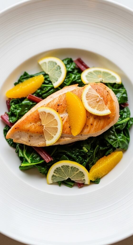 Citrus Chicken and Greens