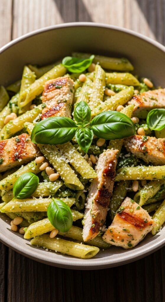 Light Pesto Chicken Pasta
