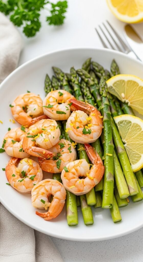 Lemon Garlic Shrimp and Asparagus