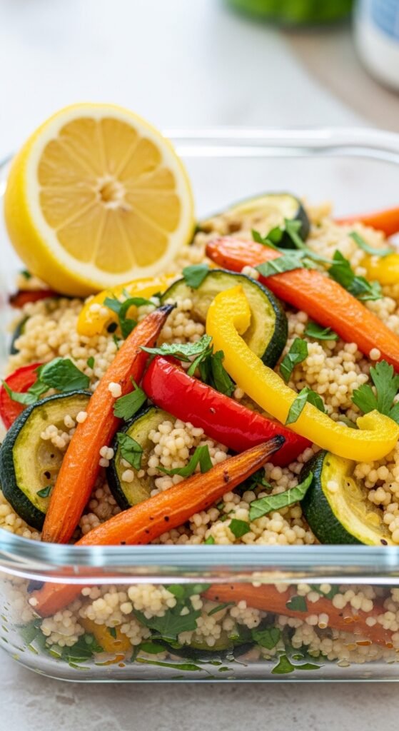 Lemon Herb Couscous with Roasted Veggies
