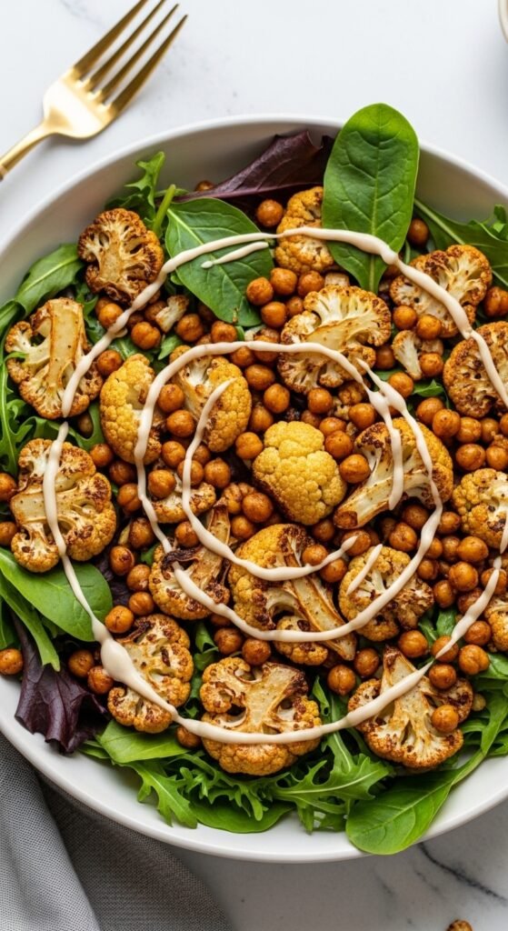 Roasted Cauliflower and Chickpea Salad
