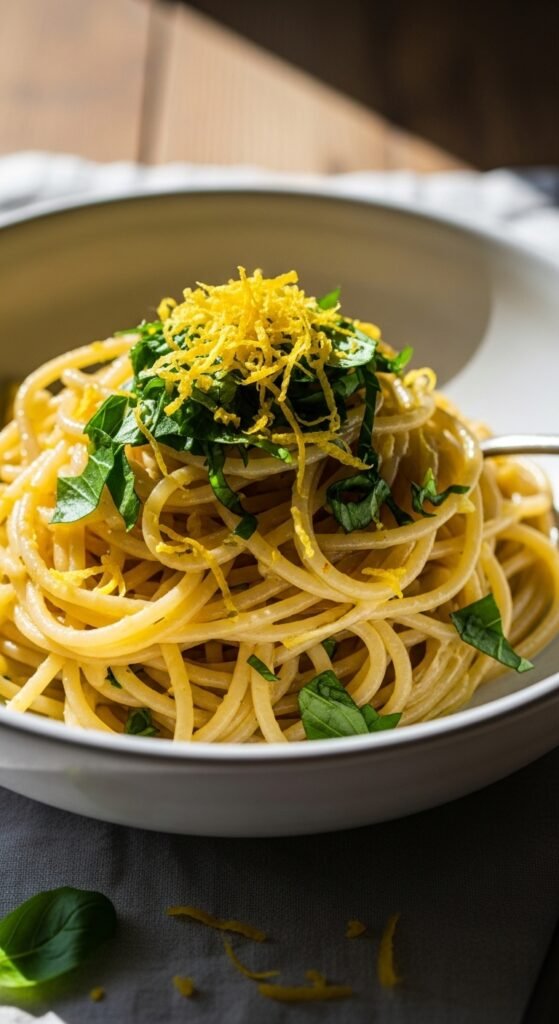 Lemon Herb Pasta With Pantry Staples