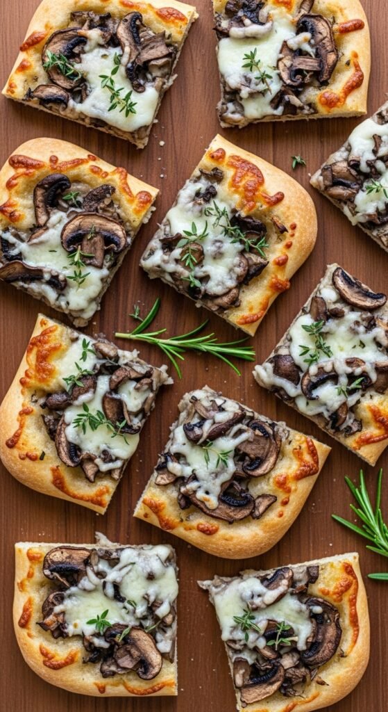 Mushroom Flatbread Squares