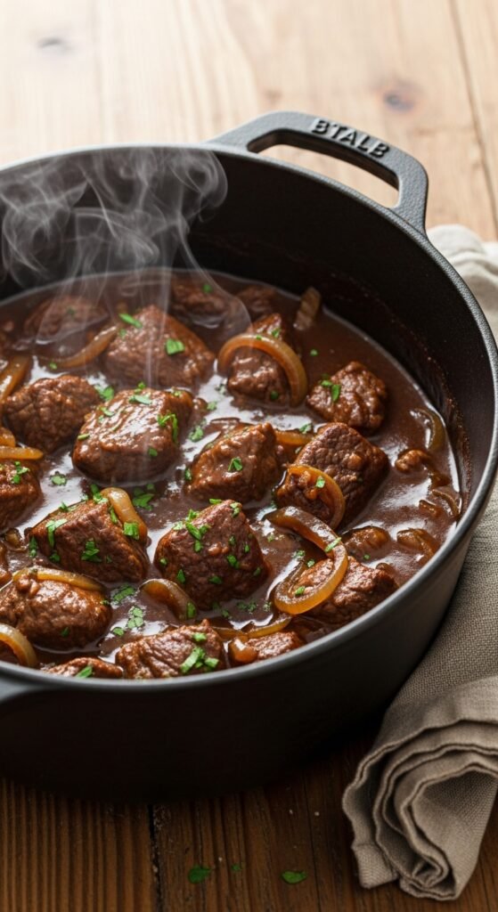 One-Pot Beef and Onion Gravy Pot