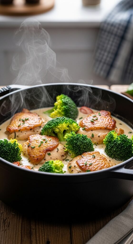 One-Pot Creamy Chicken and Broccoli