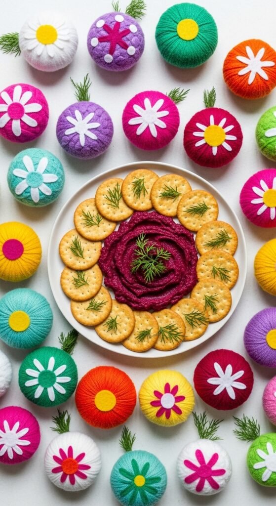 Roasted Beet Spread Crackers