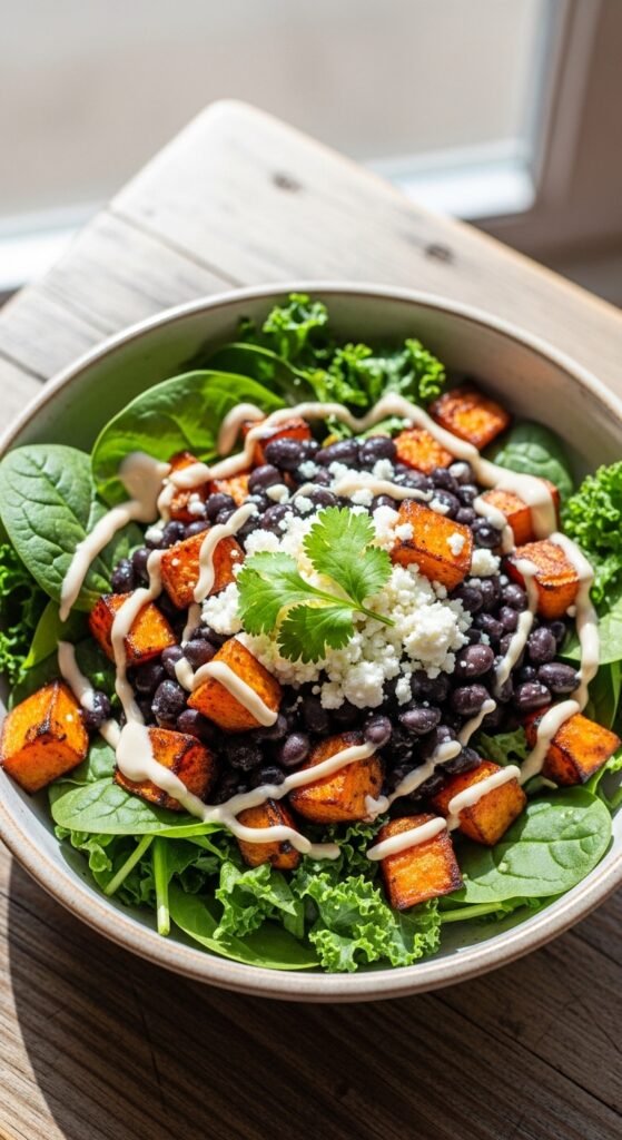 Roasted Sweet Potato and Black Bean Bowls