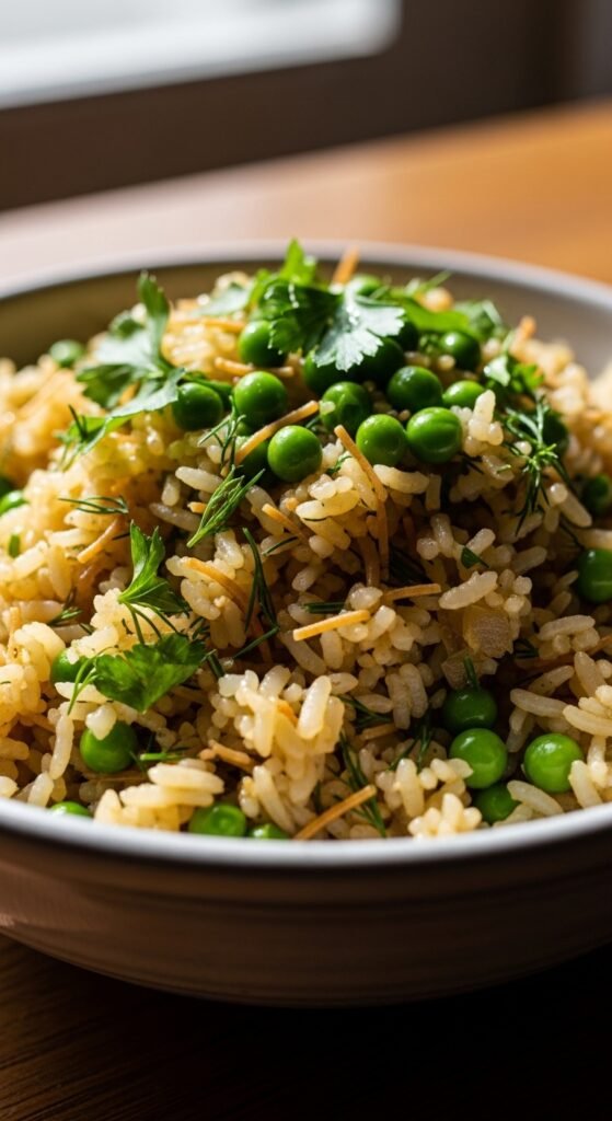Spring Pea and Rice Pilaf