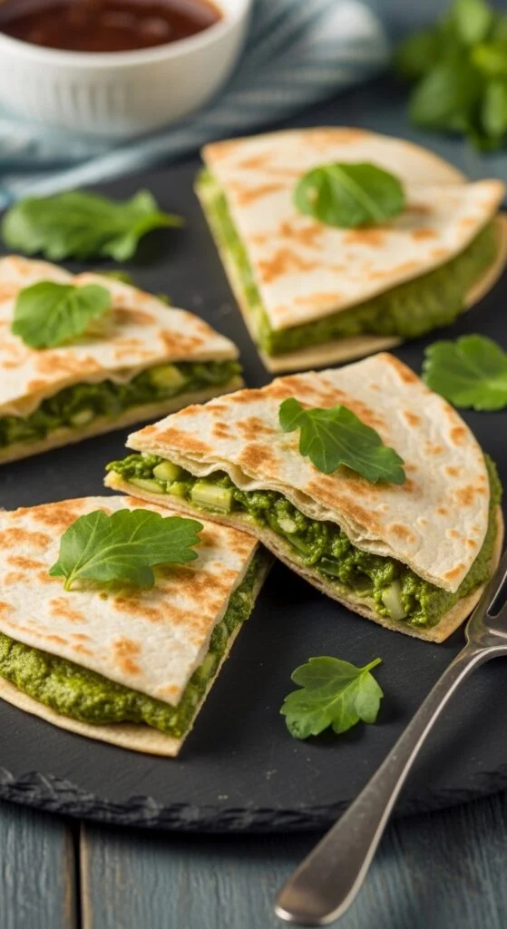 Veggie Quesadillas With Green Fillings