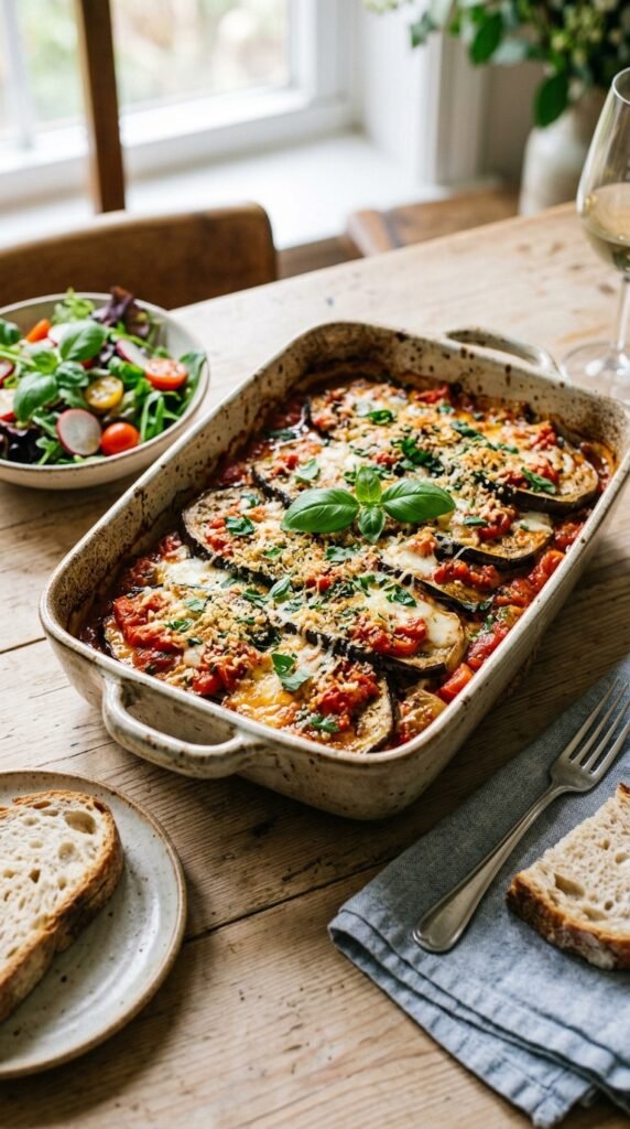 Simple Eggplant Tomato Bake