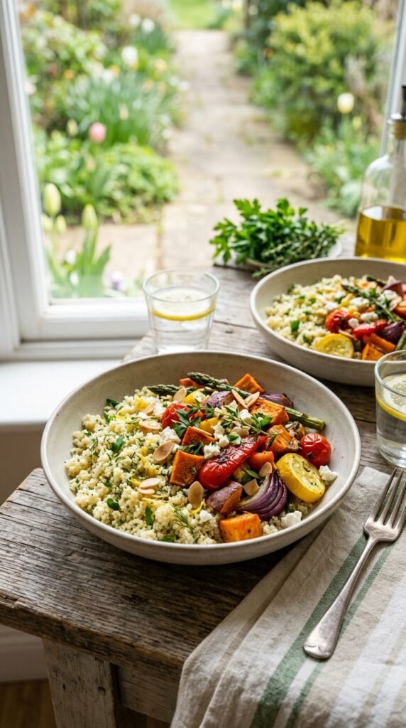 Lemon Herb Couscous with Roasted Vegetables
