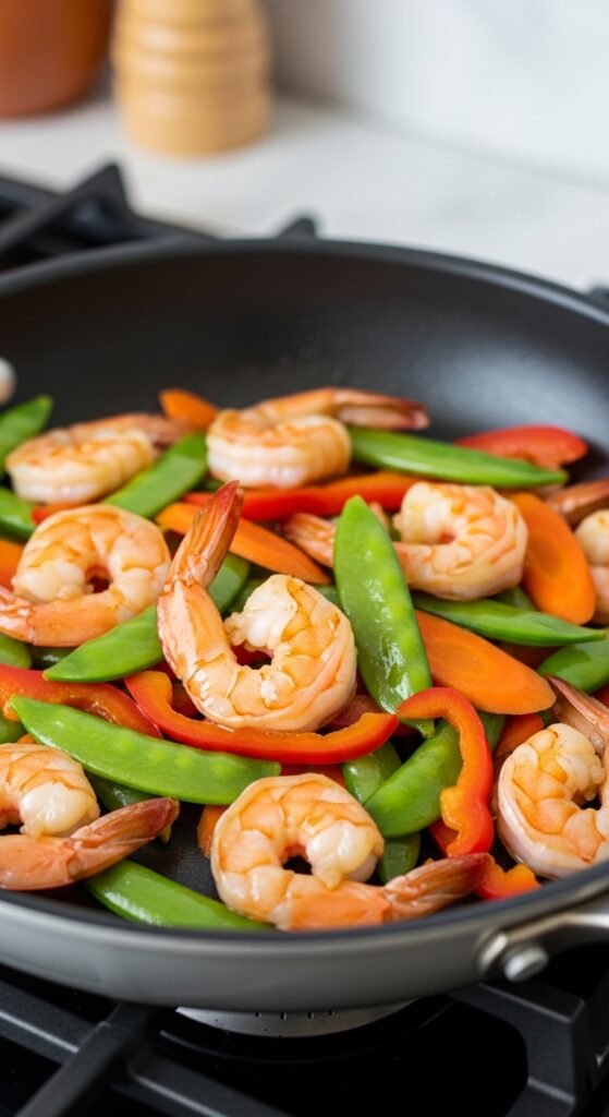 Spring Vegetable Stir-Fry with Shrimp