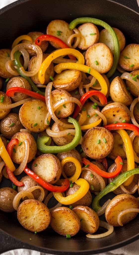 Skillet Breakfast Potatoes with Bell Peppers