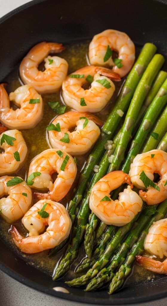 Garlic Butter Shrimp with Asparagus