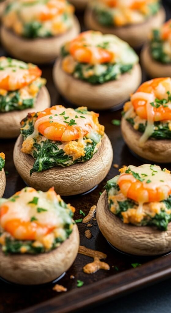 Shrimp and Spinach Stuffed Mushrooms