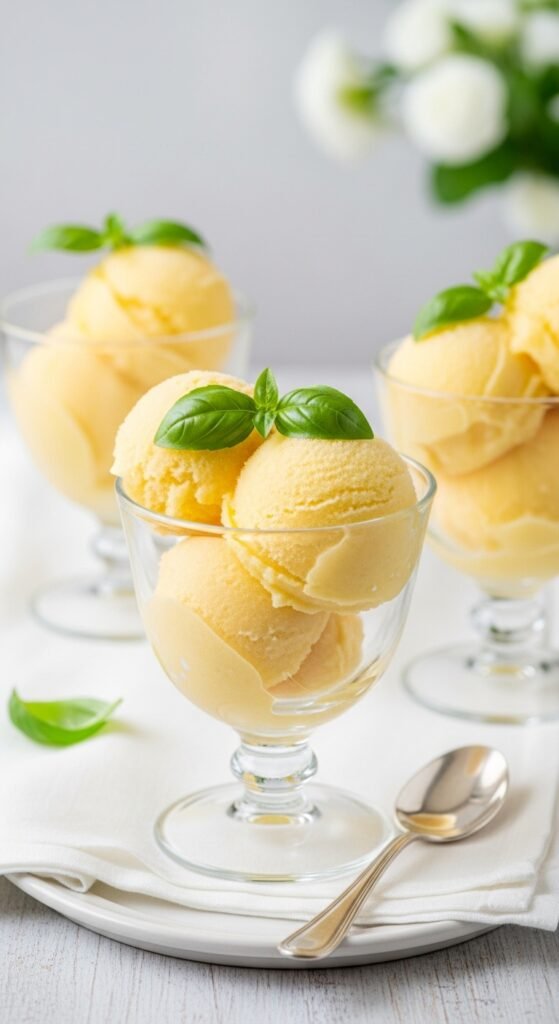 Lemon Basil Sorbet