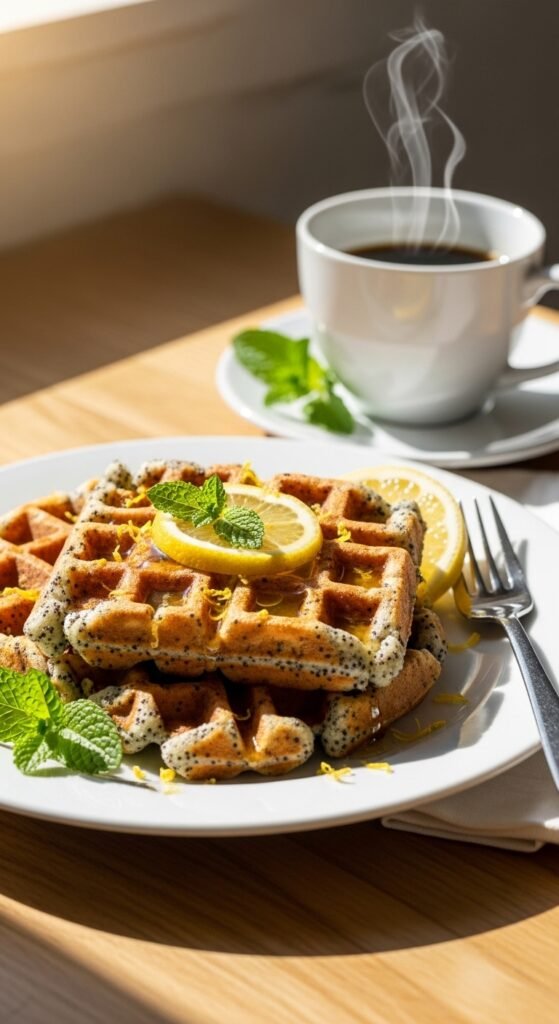 Lemon Poppy Seed Waffles