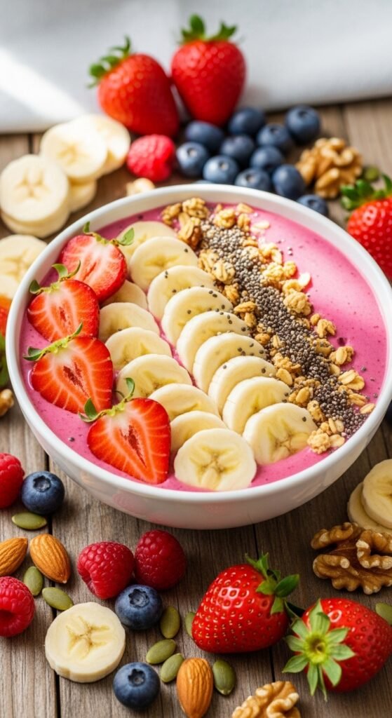 Strawberry Banana Smoothie Bowls