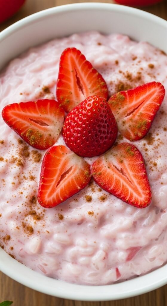 Strawberry Rice Pudding
