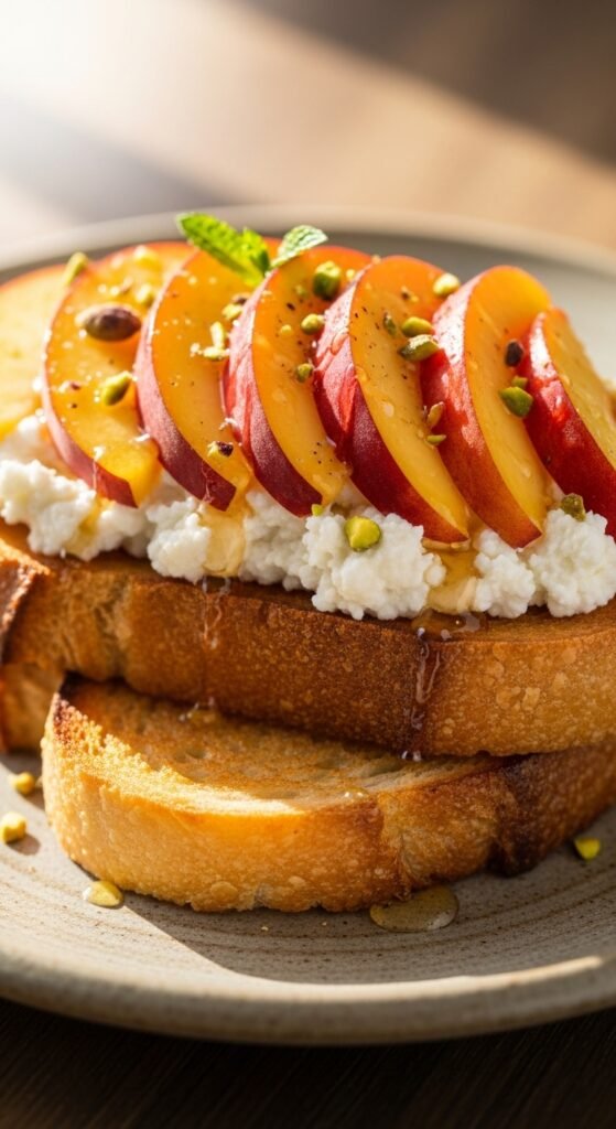 Peach Ricotta Toast