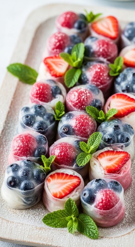 Berry Rice Paper Rolls