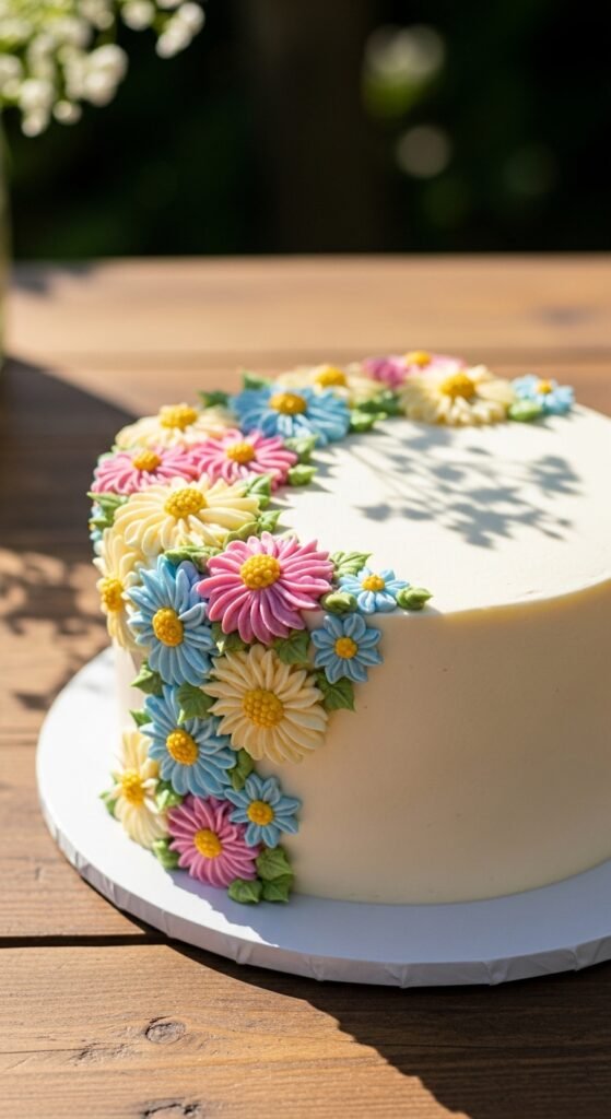 Vanilla Daisy Garden Cake