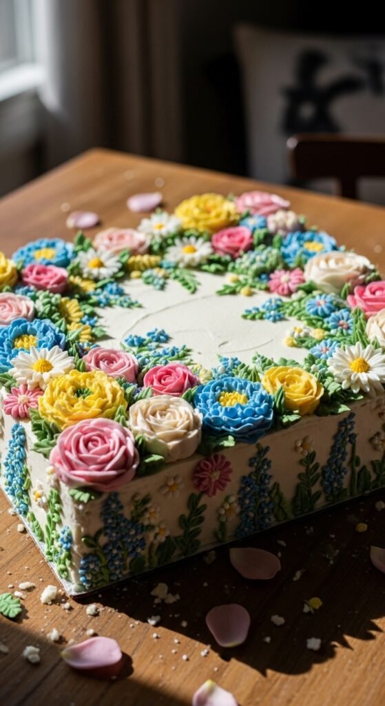 Vanilla Sheet Garden Cake
