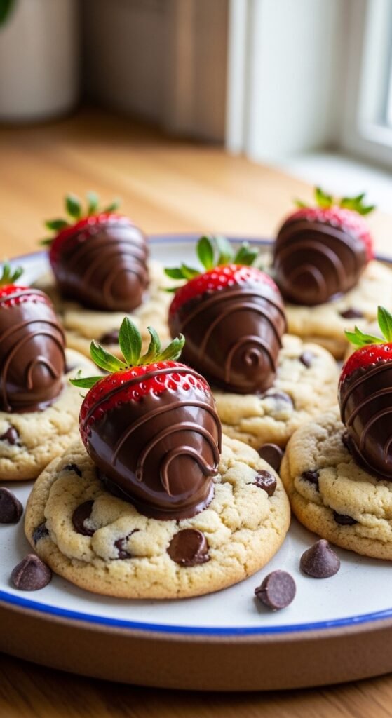 Chocolate Dipped Strawberry Cookies