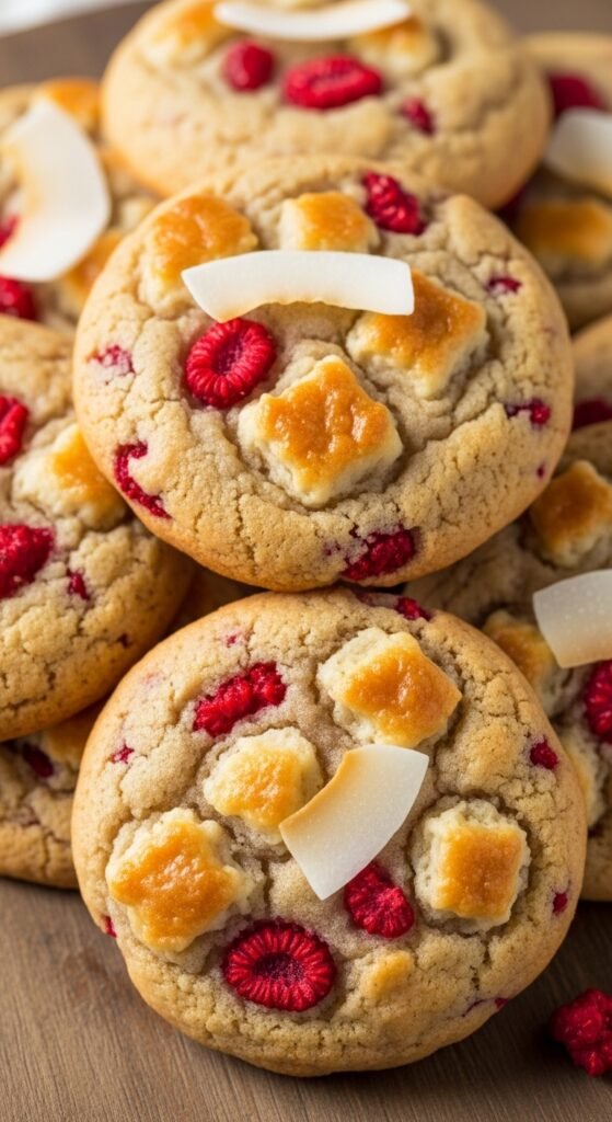 Raspberry Coconut Cookies