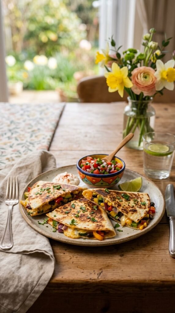 Veggie Quesadillas with Salsa