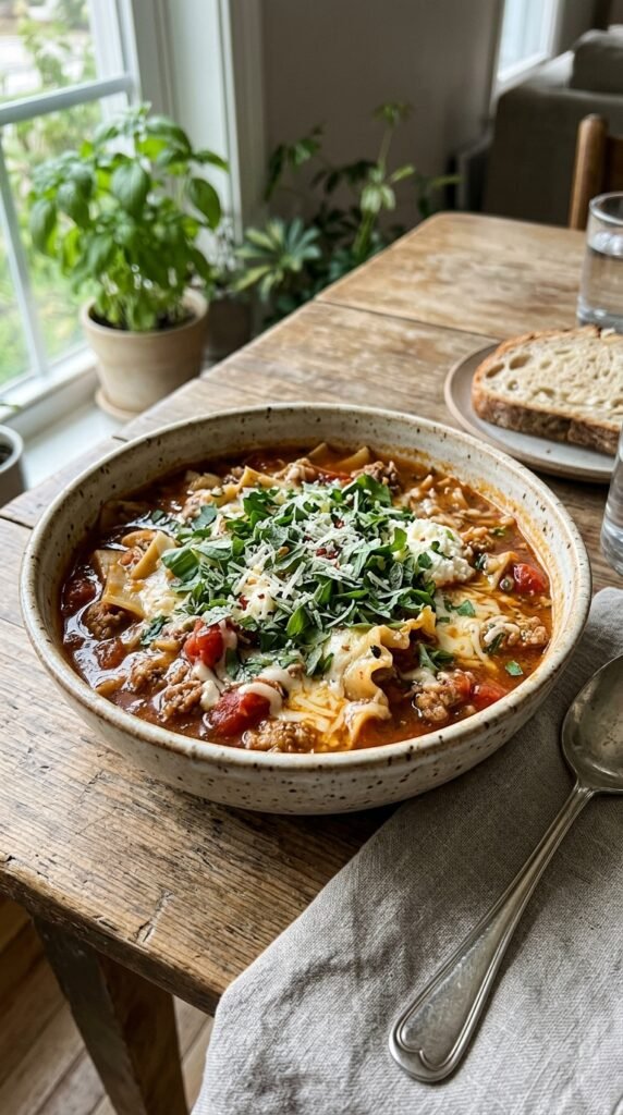 Herb-Loaded Lasagna Soup