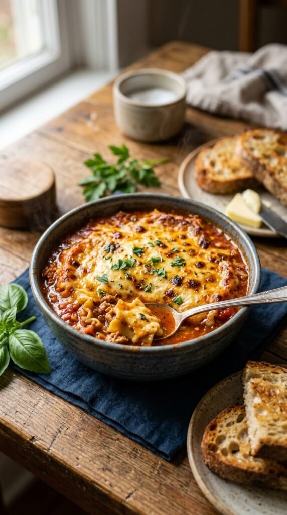 Cheesy Crust-Style Lasagna Soup