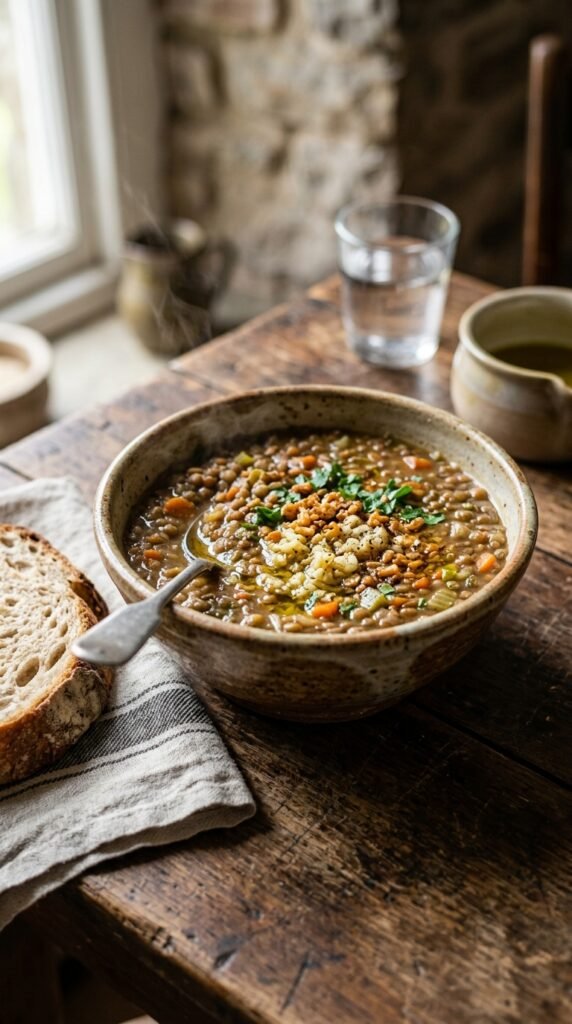 Garlic Lentil Soup