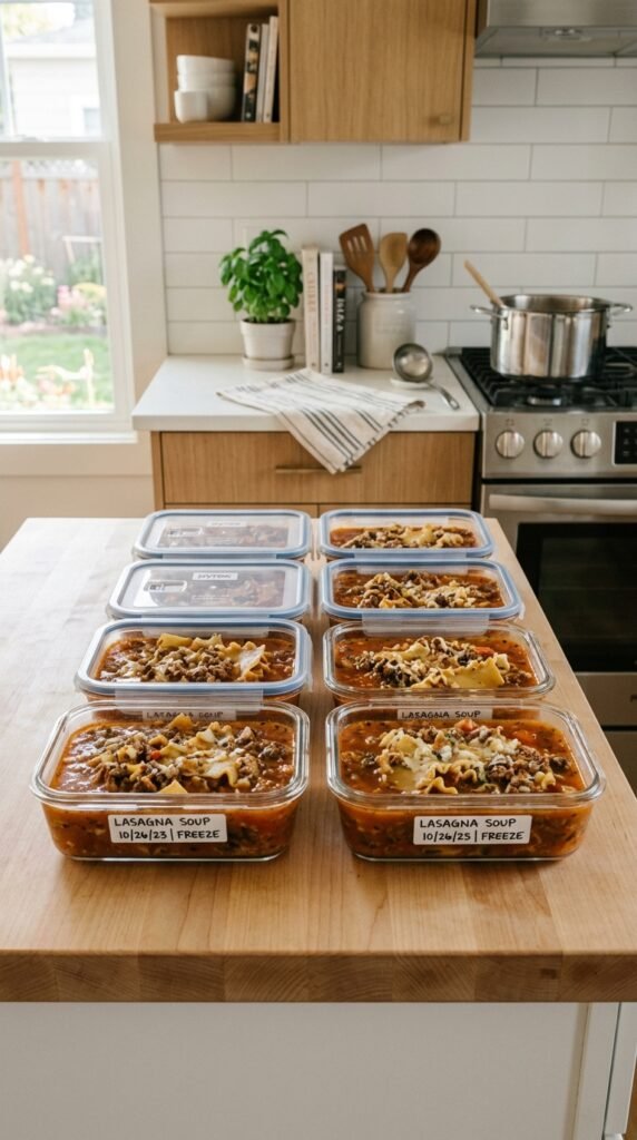 Freezer-Friendly Lasagna Soup