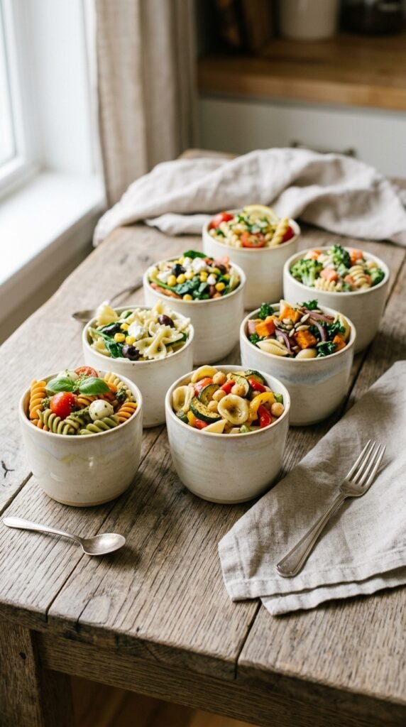 Simple Pasta Primavera Cups