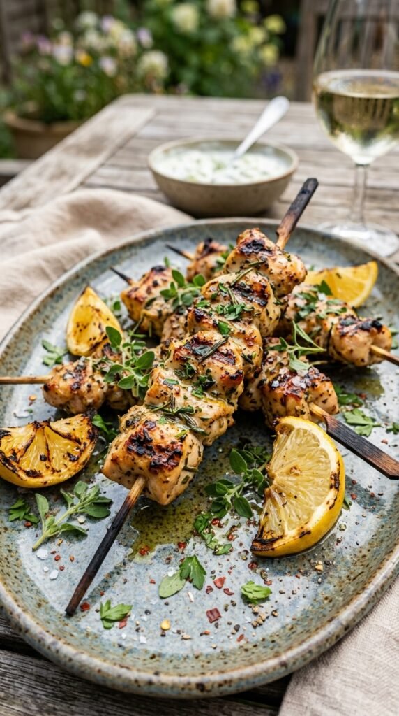 Mini Lemon Herb Chicken Skewers