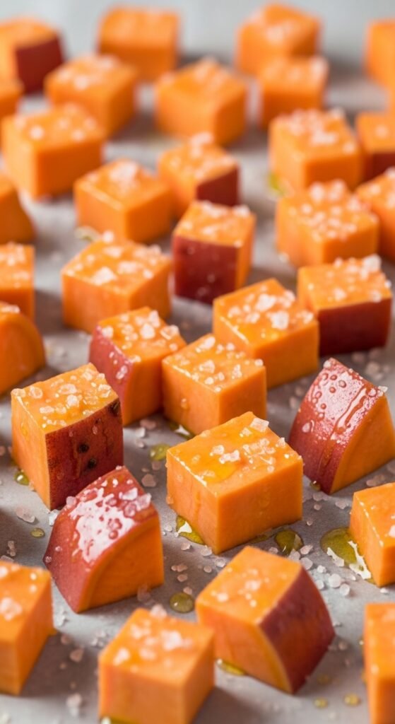 Roasted Sweet Potato Cubes
