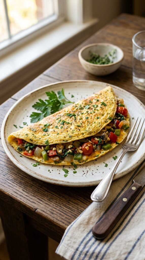 Garlic Vegetable Omelette