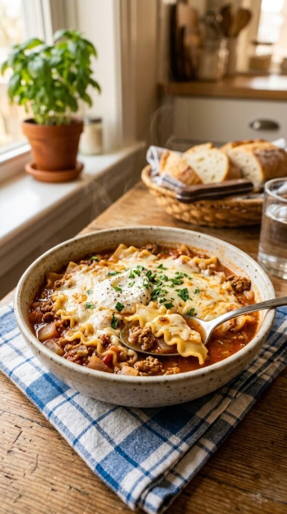 Kid-Friendly Mild Lasagna Soup