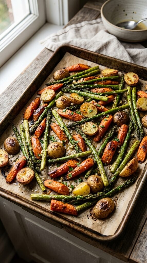 Garlic Butter Roasted Spring Vegetables