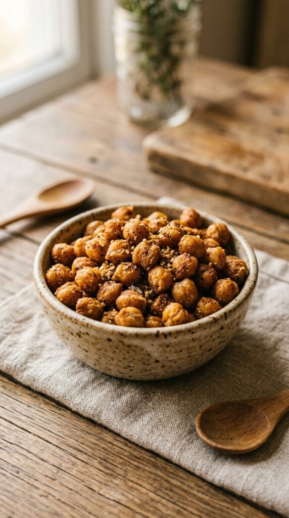Garlic Roasted Chickpeas Snack Bowl