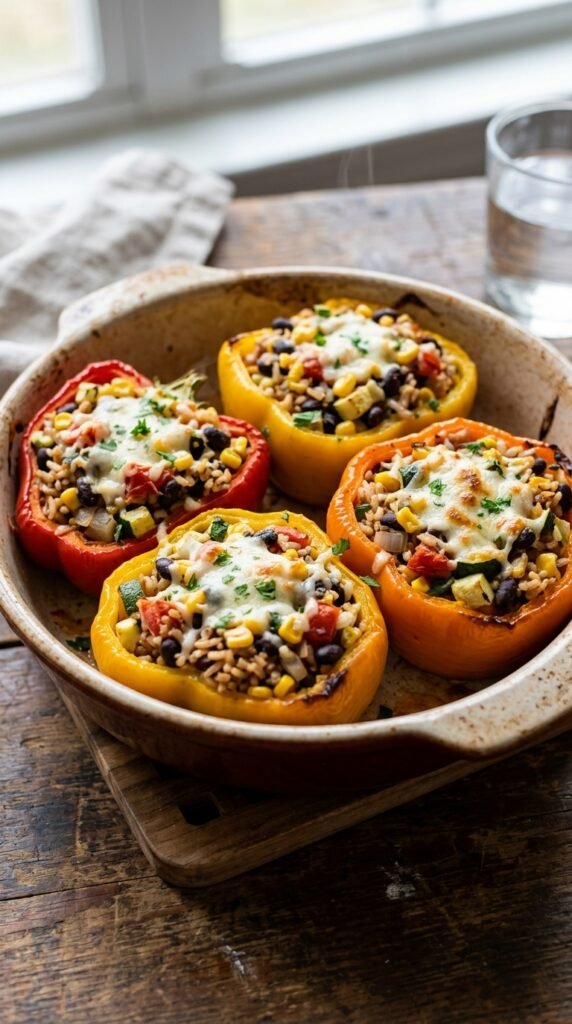 Rice and Vegetable Stuffed Peppers